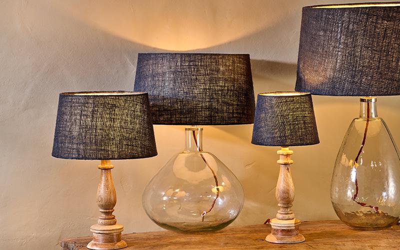 nkuku LAMPS AND SHADES Copy of Dia Jute Lampshade - Ink (NEW)