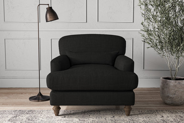 Nkuku MAKE TO ORDER Deni Armchair - Brera Linen Charcoal