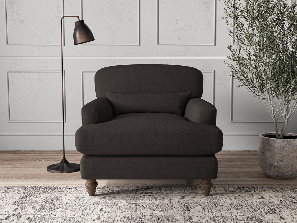 Nkuku MAKE TO ORDER Deni Armchair - Brera Linen Espresso