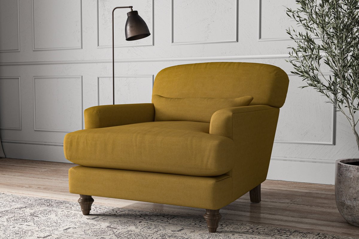 Nkuku MAKE TO ORDER Deni Armchair - Recycled Cotton Ochre