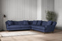 Nkuku MAKE TO ORDER Deni Grand Corner Sofa - Recycled Cotton Navy