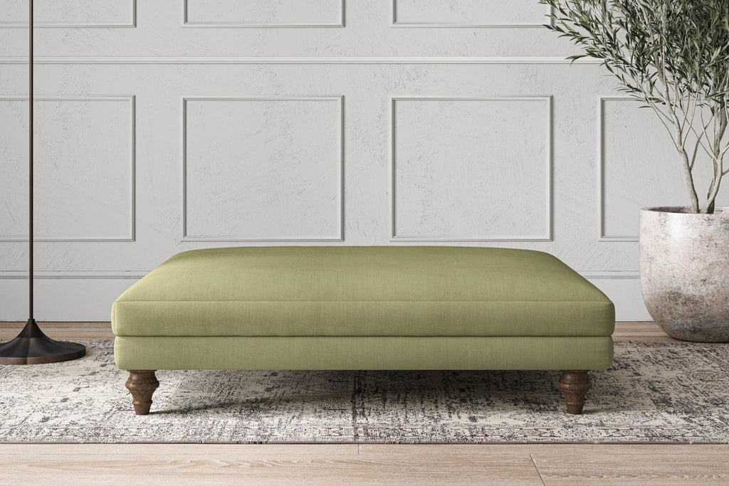 Nkuku MAKE TO ORDER Deni Grand Footstool - Brera Linen Sage