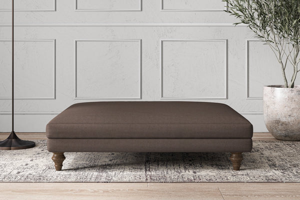 Nkuku MAKE TO ORDER Deni Grand Footstool - Recycled Cotton Mocha