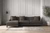 Nkuku MAKE TO ORDER Deni Grand Left Hand Chaise Sofa - Brera Linen Granite