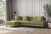 Nkuku MAKE TO ORDER Deni Grand Left Hand Chaise Sofa - Brera Linen Sage