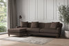 Nkuku MAKE TO ORDER Deni Grand Left Hand Chaise Sofa - Recycled Cotton Mocha