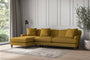 Nkuku MAKE TO ORDER Deni Grand Left Hand Chaise Sofa - Recycled Cotton Ochre