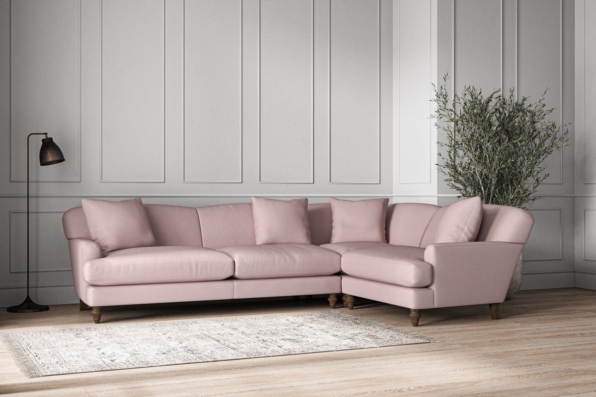 Nkuku MAKE TO ORDER Deni Grand Right Hand Corner Sofa - Recycled Cotton Lavender