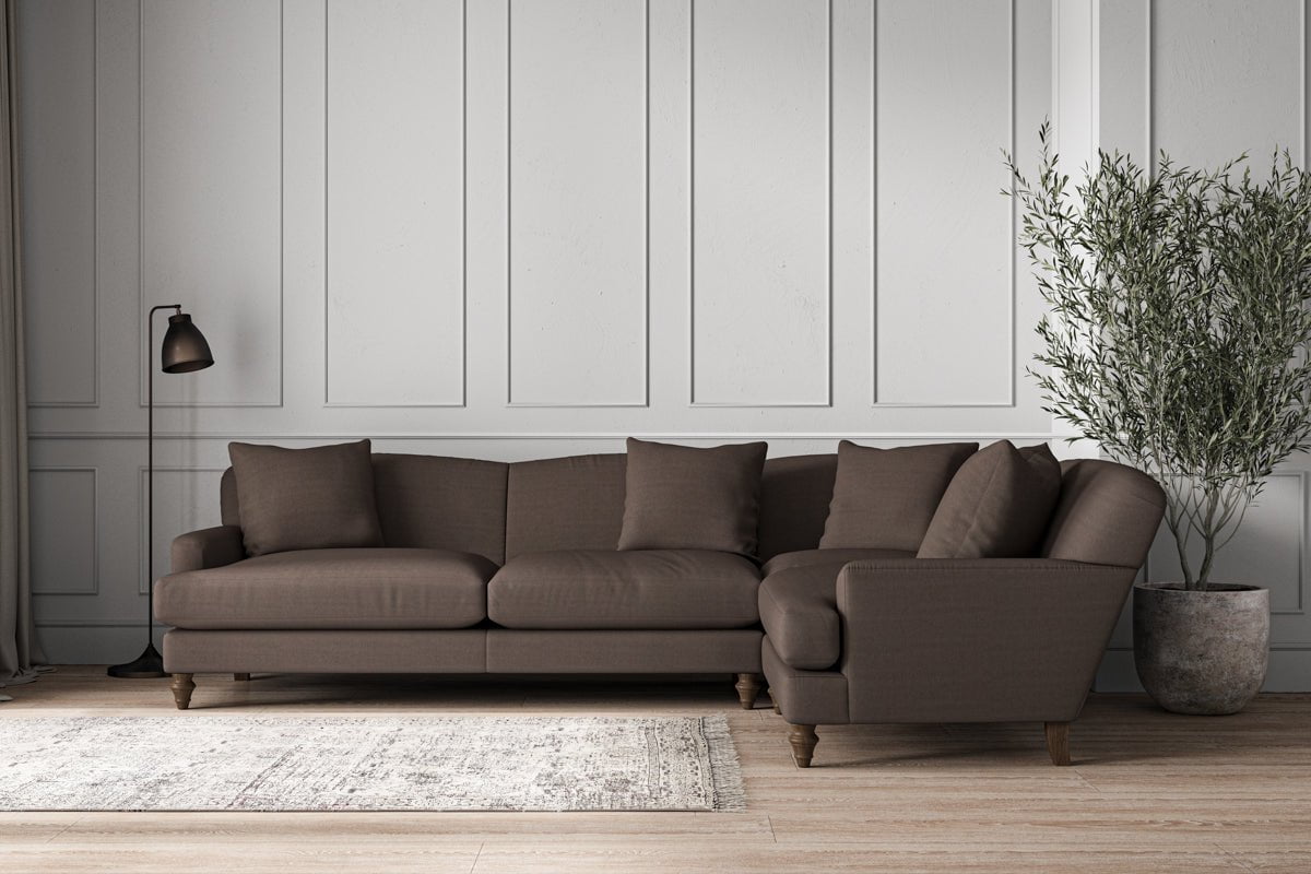 Nkuku MAKE TO ORDER Deni Grand Right Hand Corner Sofa - Recycled Cotton Mocha