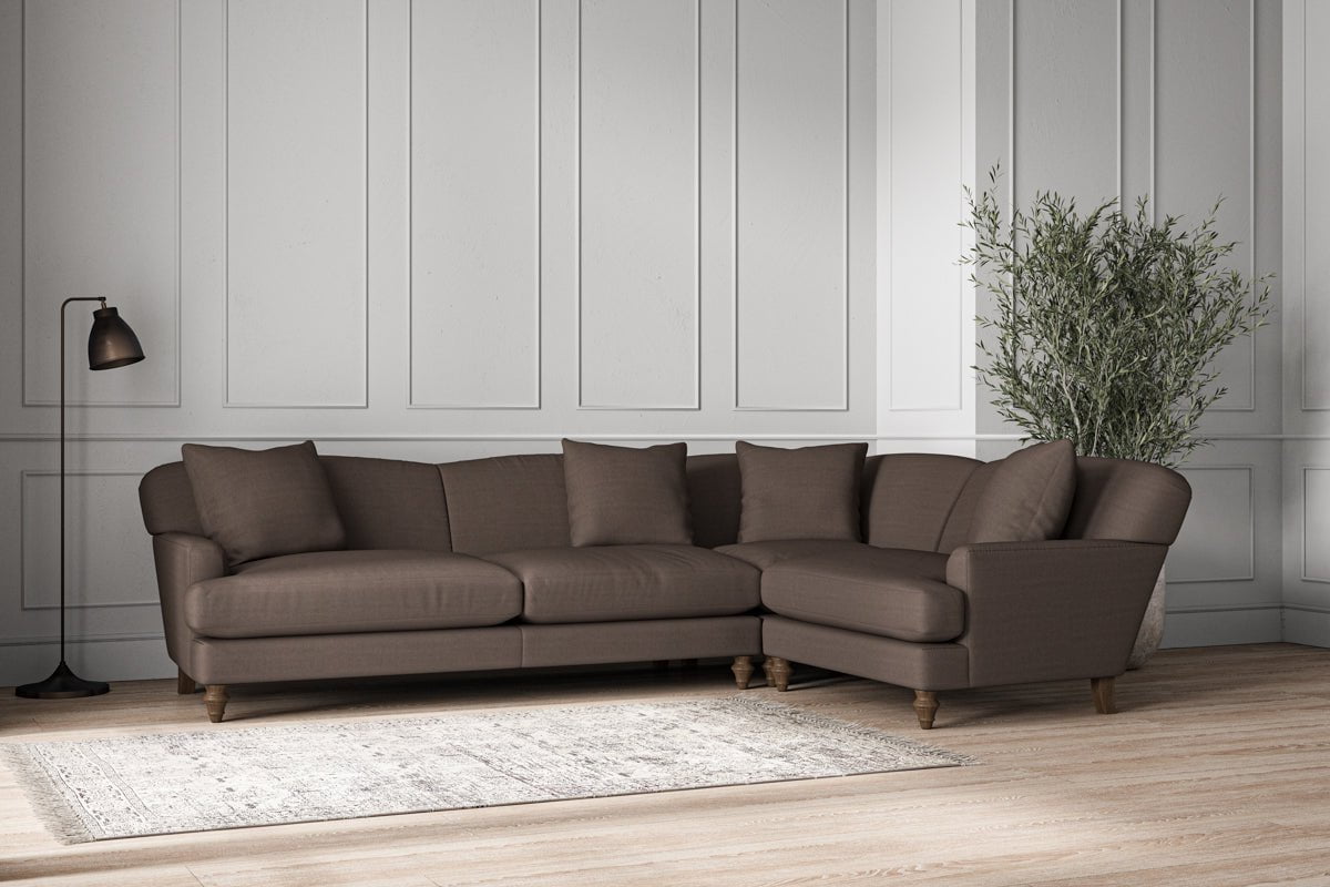 Nkuku MAKE TO ORDER Deni Grand Right Hand Corner Sofa - Recycled Cotton Mocha