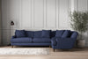 Nkuku MAKE TO ORDER Deni Grand Right Hand Corner Sofa - Recycled Cotton Navy