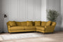 Nkuku MAKE TO ORDER Deni Grand Right Hand Corner Sofa - Recycled Cotton Ochre