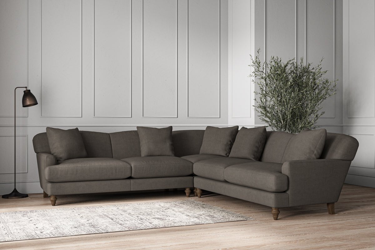 Nkuku MAKE TO ORDER Deni Large Corner Sofa - Brera Linen Granite