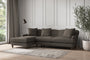 Nkuku MAKE TO ORDER Deni Large Left Hand Chaise Sofa - Brera Linen Granite