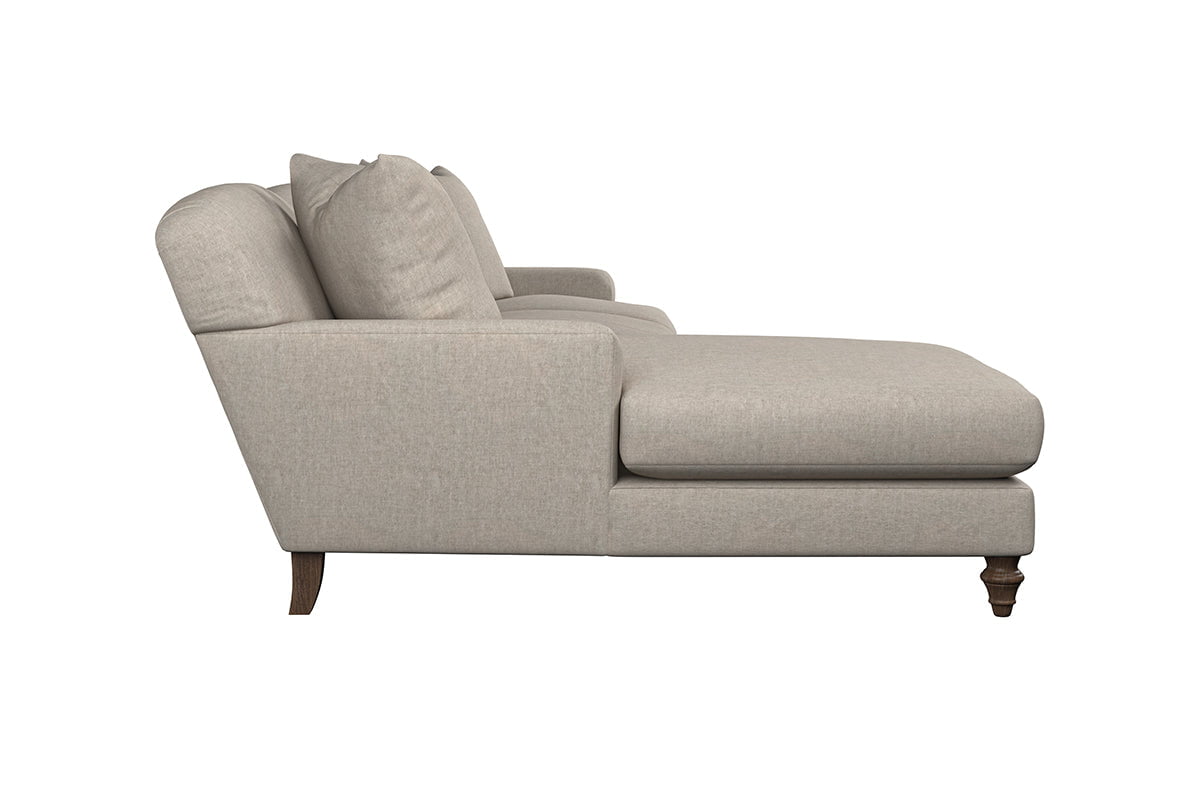 Nkuku MAKE TO ORDER Deni Large Left Hand Chaise Sofa - Brera Linen Smoke