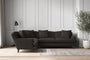 Nkuku MAKE TO ORDER Deni Large Left Hand Corner Sofa - Brera Linen Espresso