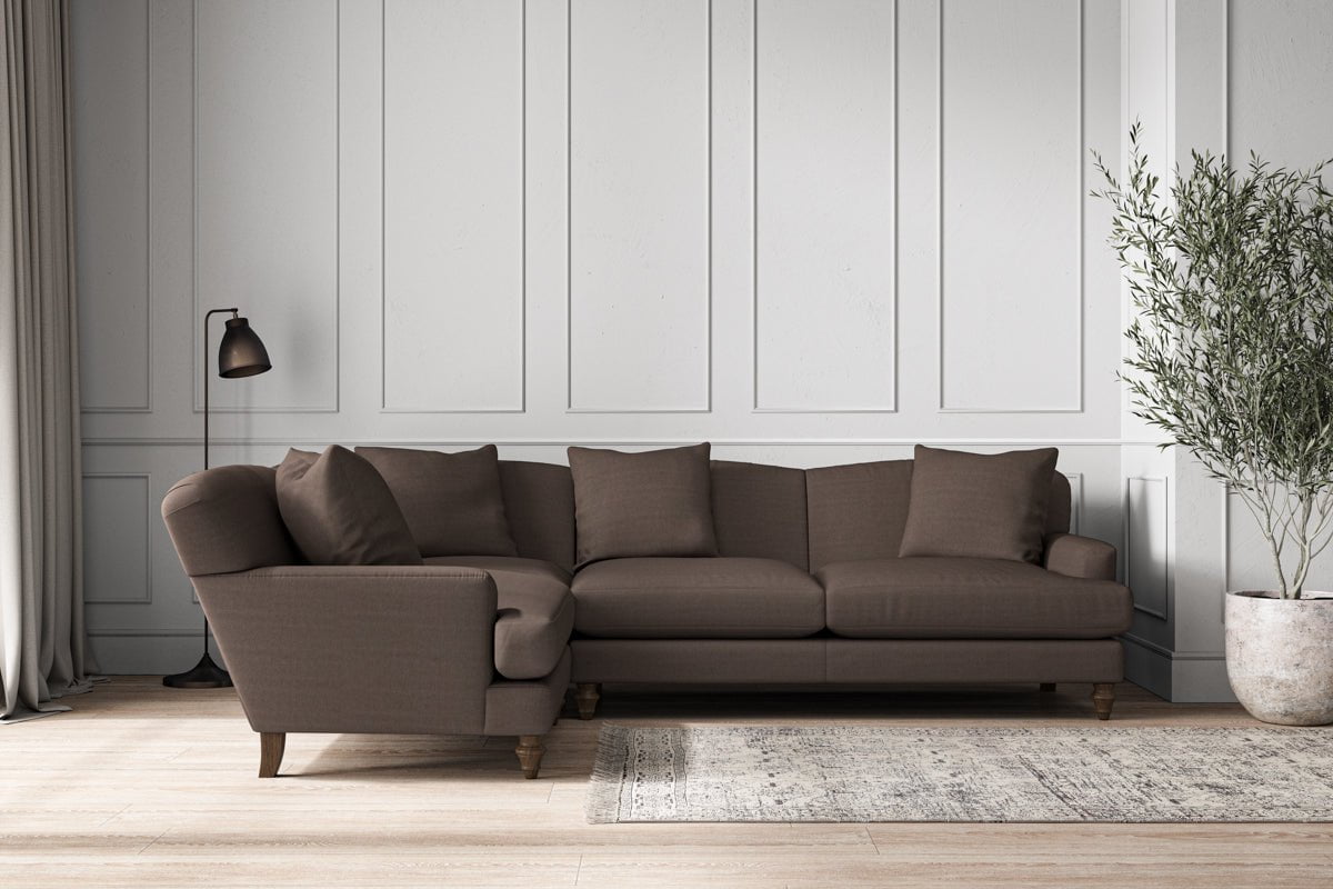 Nkuku MAKE TO ORDER Deni Large Left Hand Corner Sofa - Recycled Cotton Mocha