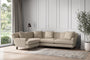 Nkuku MAKE TO ORDER Deni Large Left Hand Corner Sofa - Recycled Cotton Stone