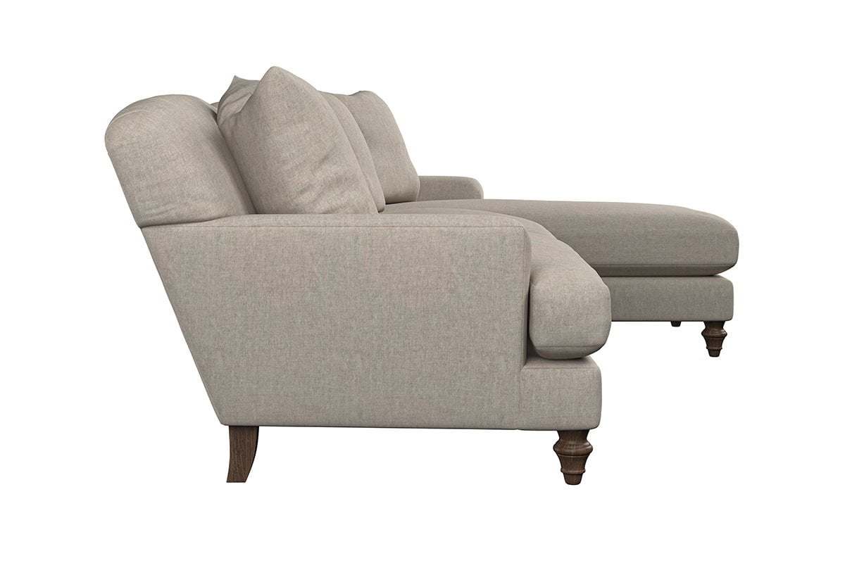 Nkuku MAKE TO ORDER Deni Large Right Hand Chaise Sofa - Brera Linen Smoke