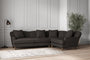 Nkuku MAKE TO ORDER Deni Large Right Hand Corner Sofa - Brera Linen Espresso