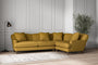 Nkuku MAKE TO ORDER Deni Large Right Hand Corner Sofa - Recycled Cotton Ochre