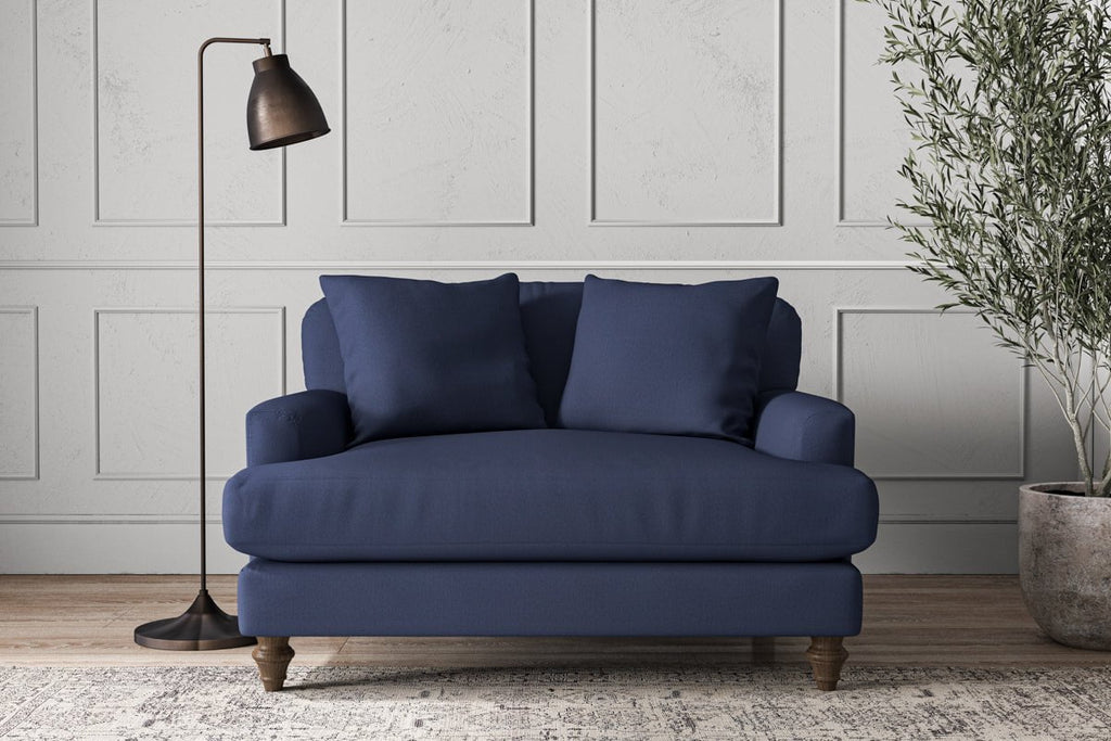 Nkuku MAKE TO ORDER Deni Love Seat - Recycled Cotton Navy