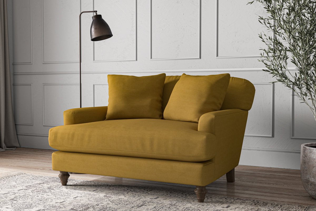 Nkuku MAKE TO ORDER Deni Love Seat - Recycled Cotton Ochre