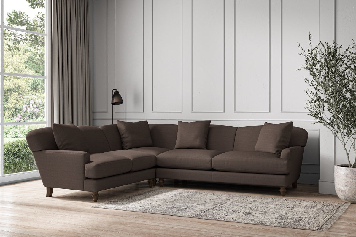 Nkuku MAKE TO ORDER Deni Super Grand Left Hand Corner Sofa - Recycled Cotton Mocha