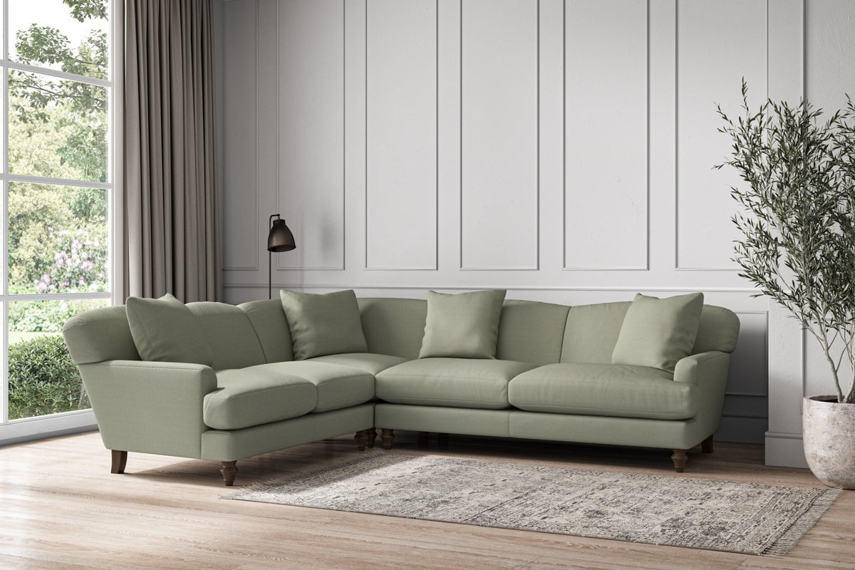 Nkuku MAKE TO ORDER Deni Super Grand Left Hand Corner Sofa - Recycled Cotton Seaspray