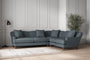 Nkuku MAKE TO ORDER Deni Super Grand Right Hand Corner Sofa - Brera Linen Dusk