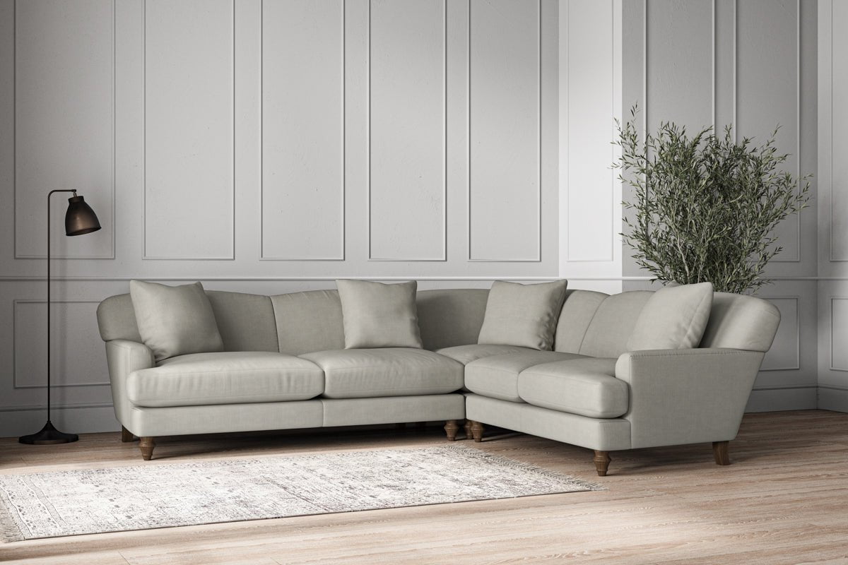 Nkuku MAKE TO ORDER Deni Super Grand Right Hand Corner Sofa - Brera Linen Smoke