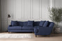 Nkuku MAKE TO ORDER Deni Super Grand Right Hand Corner Sofa - Recycled Cotton Navy