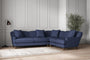 Nkuku MAKE TO ORDER Deni Super Grand Right Hand Corner Sofa - Recycled Cotton Navy