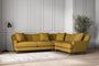 Nkuku MAKE TO ORDER Deni Super Grand Right Hand Corner Sofa - Recycled Cotton Ochre