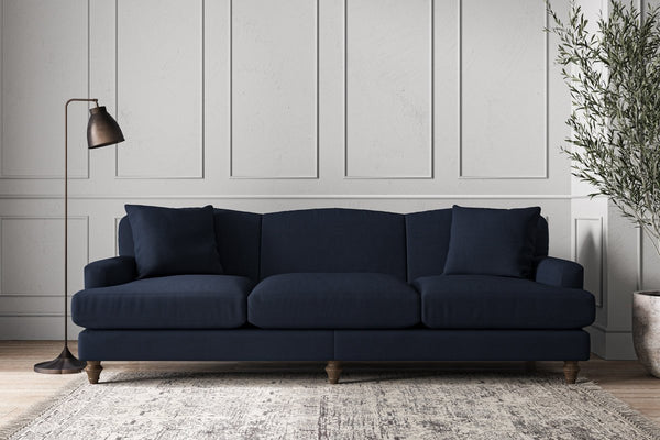 Nkuku MAKE TO ORDER Deni Super Grand Sofa - Brera Linen Indigo