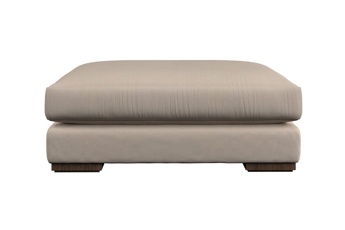 Nkuku MAKE TO ORDER Guddu Grand Footstool - Brera Linen Espresso