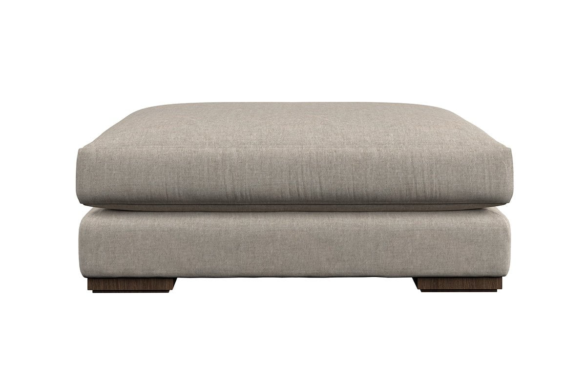 Nkuku MAKE TO ORDER Guddu Grand Footstool - Brera Linen Natural