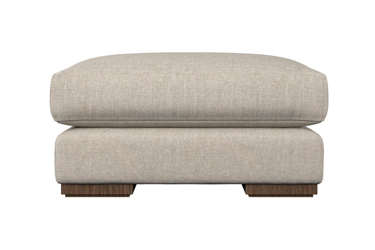 Nkuku MAKE TO ORDER Guddu Grand Footstool - Brera Linen Natural