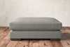 Nkuku MAKE TO ORDER Guddu Grand Footstool - Brera Linen Smoke