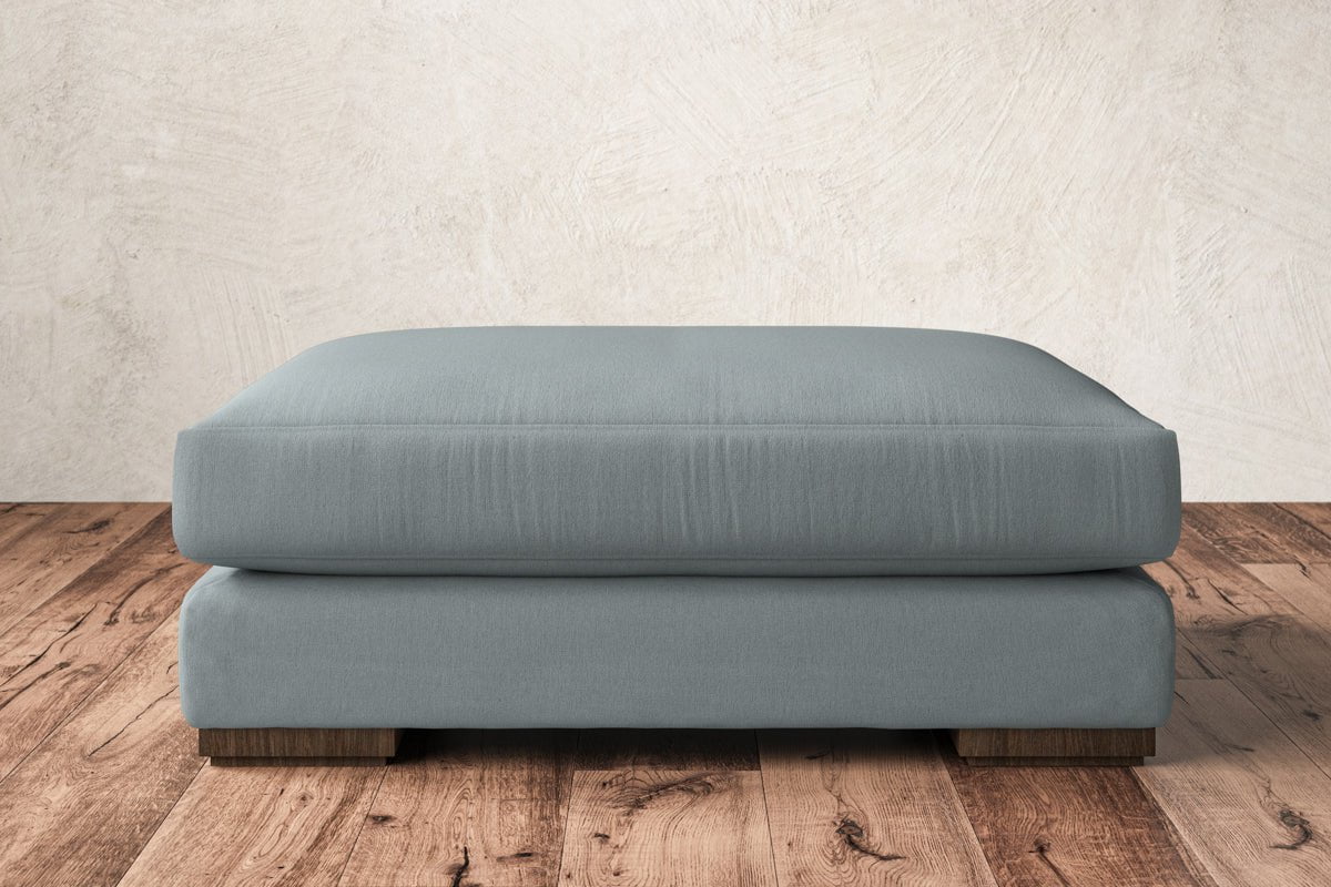 Nkuku MAKE TO ORDER Guddu Grand Footstool - Recycled Cotton Horizon