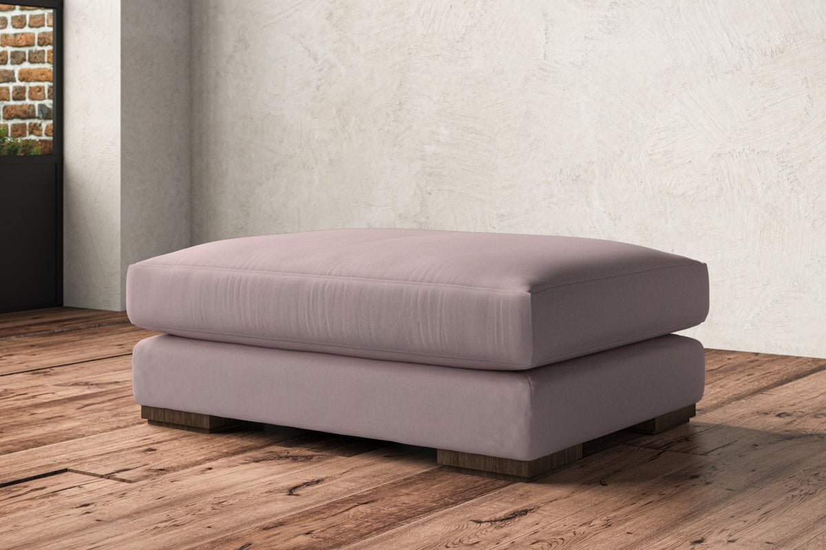 Nkuku MAKE TO ORDER Guddu Grand Footstool - Recycled Cotton Lavender