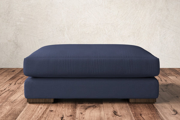 Nkuku MAKE TO ORDER Guddu Grand Footstool - Recycled Cotton Navy