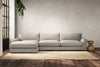 Nkuku MAKE TO ORDER Guddu Grand Left Hand Chaise Sofa - Brera Linen Natural