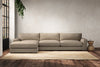 Nkuku MAKE TO ORDER Guddu Grand Left Hand Chaise Sofa - Brera Linen Pebble