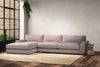 Nkuku MAKE TO ORDER Guddu Grand Left Hand Chaise Sofa - Recycled Cotton Lavender