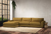 Nkuku MAKE TO ORDER Guddu Grand Left Hand Chaise Sofa - Recycled Cotton Ochre