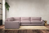 Nkuku MAKE TO ORDER Guddu Grand Left Hand Corner Sofa - Recycled Cotton Lavender