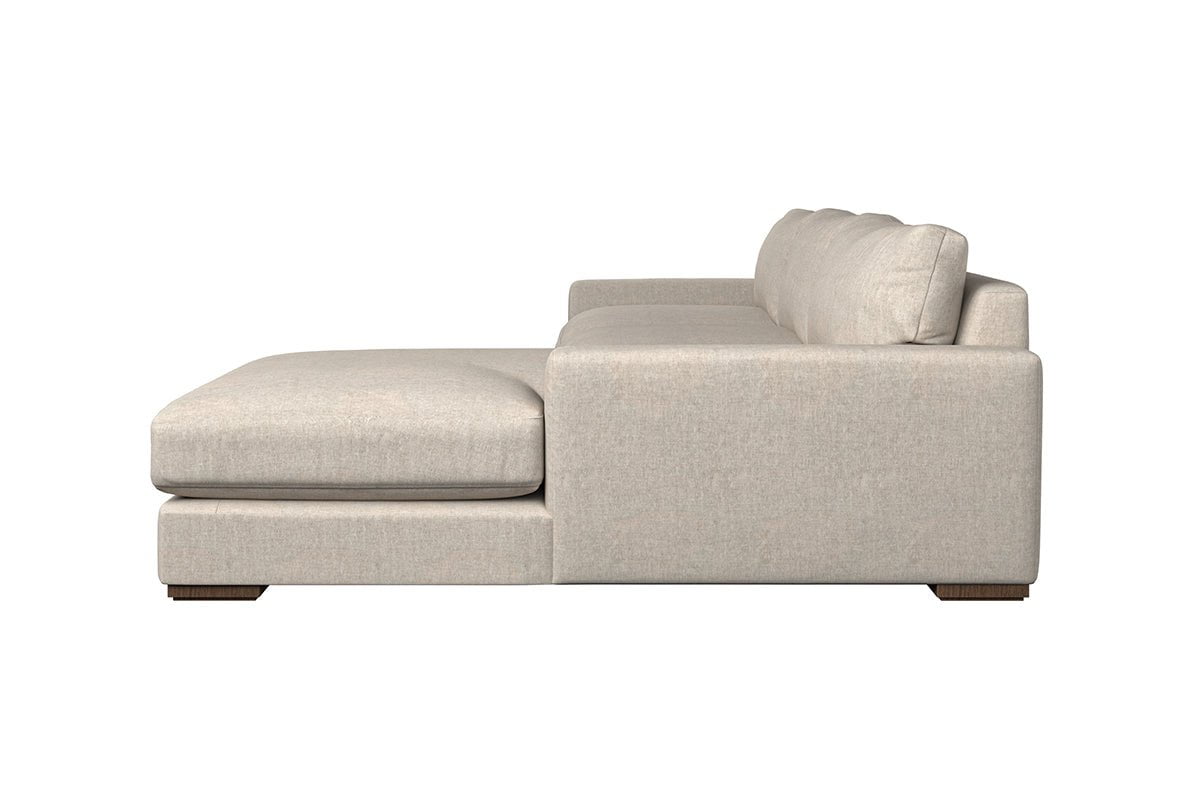 Nkuku MAKE TO ORDER Guddu Grand Right Hand Chaise Sofa - Brera Linen Espresso