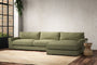 Nkuku MAKE TO ORDER Guddu Grand Right Hand Chaise Sofa - Brera Linen Sage