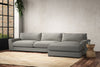 Nkuku MAKE TO ORDER Guddu Grand Right Hand Chaise Sofa - Brera Linen Smoke